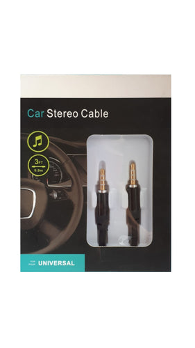 Male To Male 3.5mm Chrome-Finished Flat Auxilary Car Stereo Cable