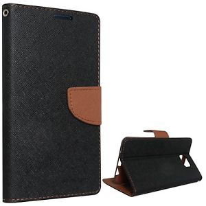 Rugged & Stylish 2-Colour Wallet Case With Stand For Samsung S5